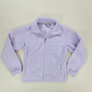 Columbia Girls Sweater Youth Large Purple Fleece Full Zip Outdoors Kids - Picture 1 of 11