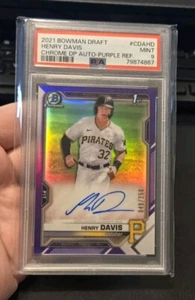 Henry Davis Auto #/250 2021 1st Bowman Chrome Draft Purple Refractor PSA 9 PSA9 - Bild 1 von 3