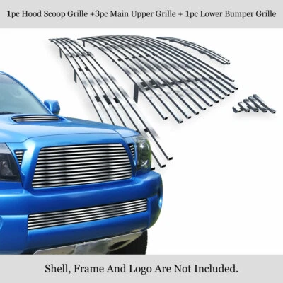 304 Stainless Steel Billet Grille Combo Fits 05-10 Toyota Tacoma TRD Sport - Image 1 of 4