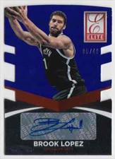 2014-15 Donruss Elite Status Blue Die-Cut Signatures Brook Lopez Auto 05/49