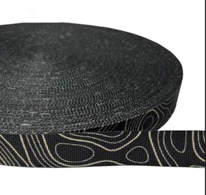 Black Camouflage Webbing Non-elastic Edging Strips Bag Strap Accessories - Picture 1 of 5