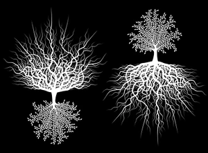 Calcomanías de vidrio fundido blanco de 3 pulgadas Tree of Life enraizado 4 piezas - Imagen 1 de 2