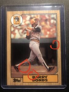 1987 BARRY BONDS Topps #320 Baseball Rookie Card *4 ERROR MISPRINTS* - RARE