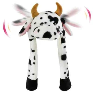 Plush Animal Hat Cow Ear Moving Jumping Hats Funy Interactive Hat for Kids Girl - Picture 1 of 6