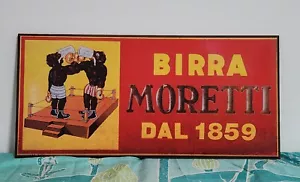 Collezione Vintage Targa, Tabella, Insegna Pubblicitaria BIRRA MORETTI in Legno - Foto 1 di 7