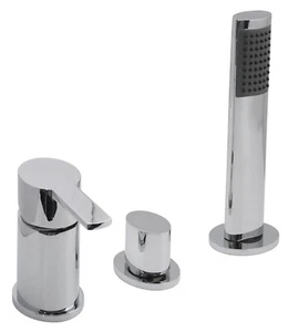 VADO SOHO 3 HOLE DECK BATH SHOWER MIXER WITHOUT SPOUT CHROME SOH-132/NS-C/P - Picture 1 of 2