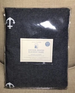 Pottery Barn Anchor Nautical Blackout Panel Drape Blue Navy 44” X  63" One Panel - Picture 1 of 6