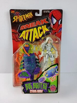 Figura ToyBiz Spider-Man Sneak Attack Silver Sable Bug Busters 1998 NUEVO Foto 1 de 4