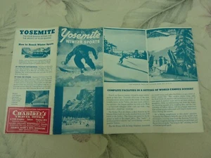 Circa 1953 Yosemite National Park Winter Sports Brochure with Map - Picture 1 of 7
