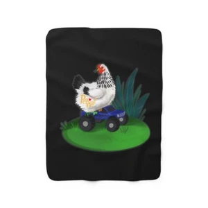 Peanut the Brahma Hen Sherpa Fleece Blanket - Picture 1 of 3