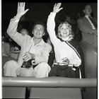 Cornel Wilde Jean Wallace waving to fans Original 2.25 x 2.25 Camera Negative