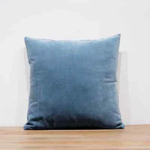 Luxury Smokey Blue Velvet Throw Pillow, Blue Pillow, Velvet Pillow Cover - Picture 1 of 14