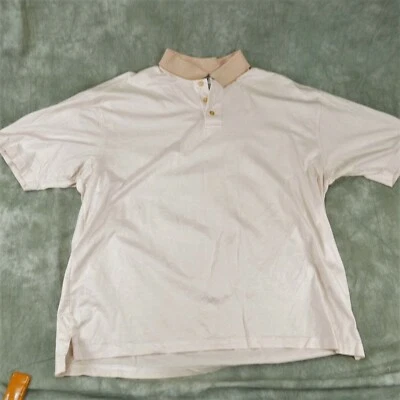 CAMISA POLO DE GOLFE Tehama Clint listrada multicolorida algodão em excelente estado usado masculina tamanho XXL S1E1 - Imagem 1 de 4