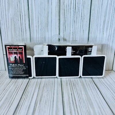 8PCS/set + Chalk 2x2” Memo Blackboard Chalkboard Mini Wooden Message Note Clip - Image 1 of 4