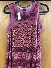 Floral W Shades Of Dark Red Sleeveless Top Sz Small From Maurices New With Tags
