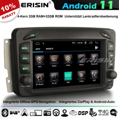 CarPlay Android 11 GPS Navi Autoradio Mercedes G/C Klasse CLK W203 Viano Vito 4G - Bild 1 von 4