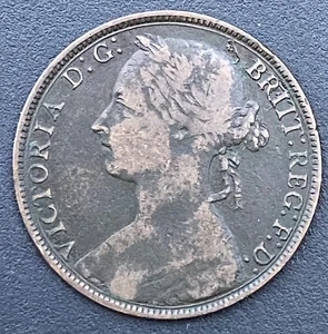 Victoria 1883 BH Penny Victorian Coin Lot E93 - Bild 1 von 2