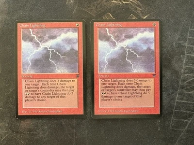 *** LEGENDS 2x Chain Lightning *** NM Clean! - DUTY PAID - Magic MtG - Image 1 of 2
