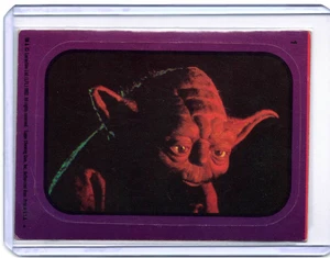 Yoda - 1983 Topps Star Wars: Return of the Jedi Sticker #1 Purple - Picture 1 of 2