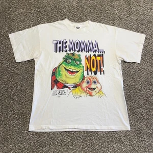 T-shirt dinosauri vintage taglia XL anni 90 Disney cartoni animati TV promo SSI punto singolo - Foto 1 di 10