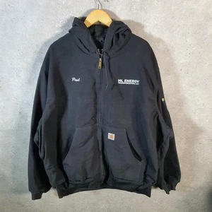 Vintage Carhartt Active Hooded Jacket Men’s 3XL Black J131 BLK Workwear Canvas - Bild 1 von 8