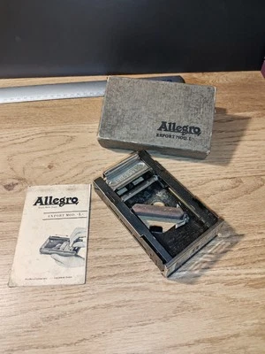 ANCIENNE MACHINE ALLEGRO AFFUTEUR LAMES RASOIRS COIFFEUR BARBIER fabric SUISSE - Photo 1/4