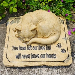 Personalized Cat Memorial Stones with Candle Holder, Cat Headstone Memorial G... - Picture 1 of 8