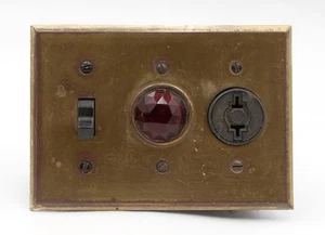 Reclaimed Pilot Toggle Outlet Brass Switch Plate Unit - Picture 1 of 8