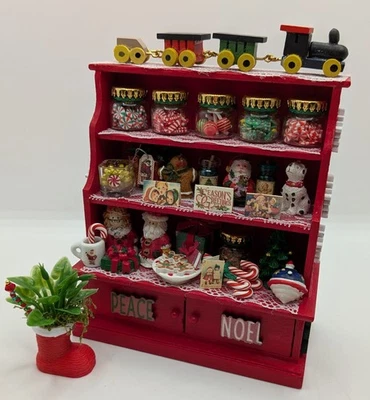 Dollhouse Miniatures Christmas Display Cabinet  - Image 1 of 4