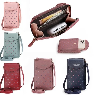 Bolsa tiracolo pequena para telefone feminina feminina carteira de ombro com compartimentos para cartões - Imagem 1 de 4