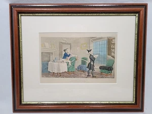 Rowlandson Etching Doctor Syntax Copying The Wit Of The Window Vintage Plate 6 - Picture 1 of 17