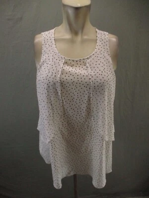 MOTHERHOOD Size S Women Polka Dot Round Neck Sleeveless Ruffle Maternity Top 937 - Image 1 of 4