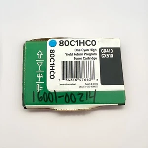 Lexmark 80C1HC0 High Yield Return Program Toner Cartridge Cyan *READ DESCRIP* - Picture 1 of 2