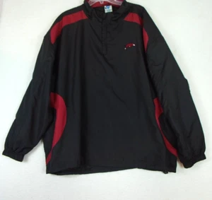 NCAA Arkansas RAZORBACKS Football Pullover Quarter Zip Windbreaker Men's 3XL - Picture 1 of 10
