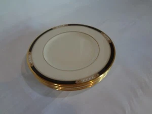 Lenox China Hancock - 4er Set Brotteller - Elfenbein Schwarzes Band & Goldakzente - Bild 1 von 5
