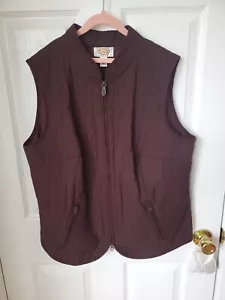 NWOT Talbots Quilted Vest X Brown 100% Polyester Zip Front And Zip Pockets - Picture 1 of 4