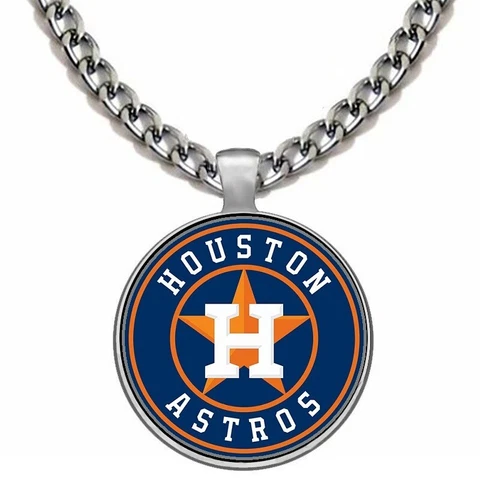 Large Houston Astros Stainless Steel Chain Link Pendant Necklace Free Ship D5 Cover