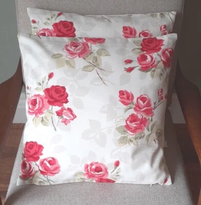 Beautiful Rose Print Cotton Mix Cushion Cover  1 18" x18" - Image 1 of 3