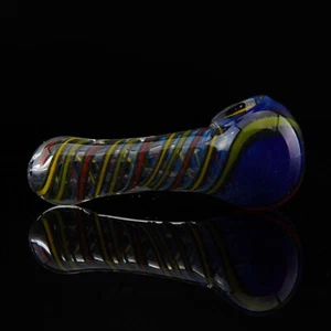 Handmade Thick Blue Mini Fumed Fusion Smoking Glass Pipe 3.5 inch - USA Seller - Picture 1 of 4