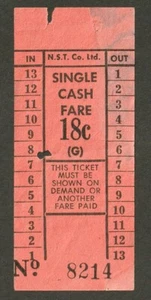 VINTAGE N.S.T Co. Ltd. NORTH SHORE TRANSPORT NEW ZEALAND BUS TICKET - Foto 1 di 1