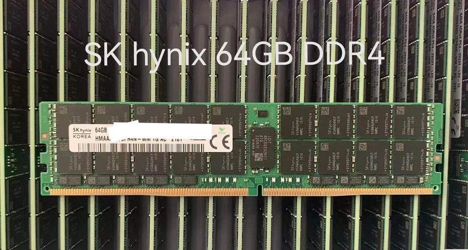 SK Hynix 64GB Server RDIMM RAM DDR4 3200MHz 2933MHz 2666MHz 2400MHz 288pin - Image 1 of 1
