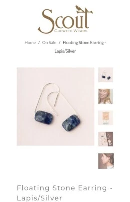 Pendientes Scout Piedra Flotante (Lapislázuli y Plata) LAPIS PIEDRA DE LA VERDAD Foto 1 de 3