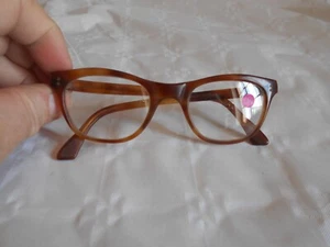 Vintage Spectacles 1950s french Frames only eyeglasses mottled brown - Picture 1 of 7