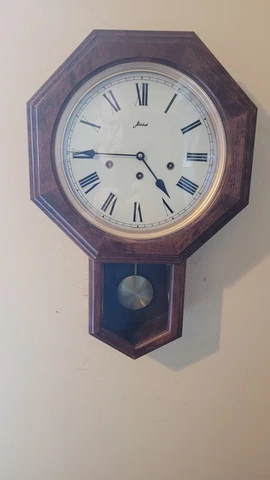 Vintage Haid German Wall Clock Chimes on 1/4-hour Clock is Beautiful and Working Cover