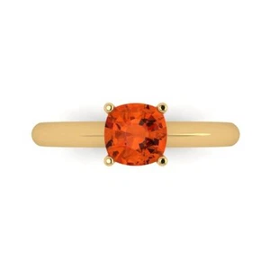 1 tcw Cushion Cut Engagement Ring for Women, 14K Yellow Gold Red Promise Ring - Picture 1 of 11