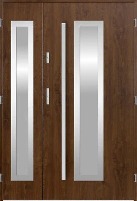 Modern Front Entry Double Door, Side Panel, Wood Effect, Globarro PS HE2 - Image 1 of 4