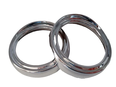 COPPIA GHIERE FARI ANTERIORI CROMATE FIAT  600 D - Immagine 1 di 4