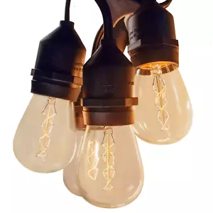 Cadena de luces comerciales para patio exterior S14 Zig Zag Edison E26 con suspensión - Imagen 1 de 5