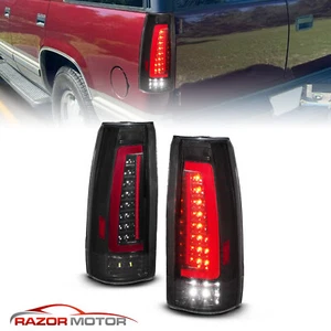 1988-1999 Full LED For Chevy/GMC C/K Tahoe Sequential Signal Smoke Taillight Set - Picture 1 of 9