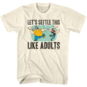 Popeye The Sailorman Punching Men's T Shirt Lets Settle This Like Adults Cartoon